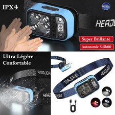 Lampe Frontale Ultra Légère Brillante Capteur Mouvement Inclinable Rechargeable