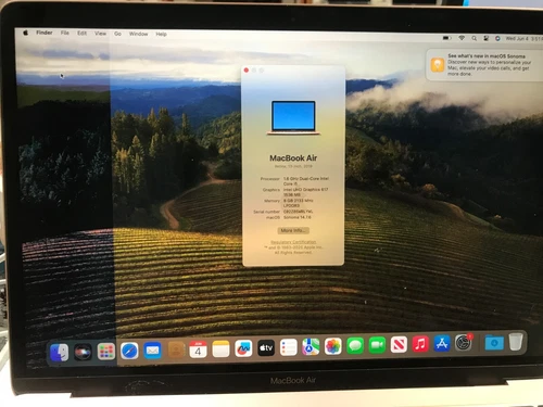 2019 Apple MacBook Air 13.3"  i5 8th Gen 8GB 128GB A1932  Gold Bad Screen #022
