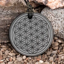 Shungite Necklace "Gold Ratio" made of Russian shungite Karelian mineral, Tolvu