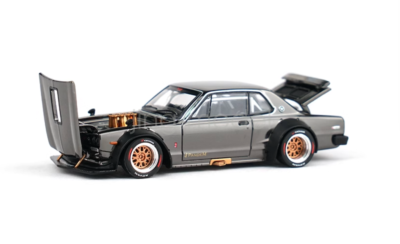 Poprace 1:64 Black Skyline GTR V8 Drift Sports Model Diecast Metal