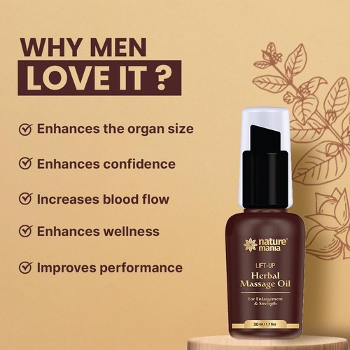Aceite de masaje Nature Mania Lift-Up potenciador masculino puro y natural | 30 ml envío gratuito - Imagen 3 de 7