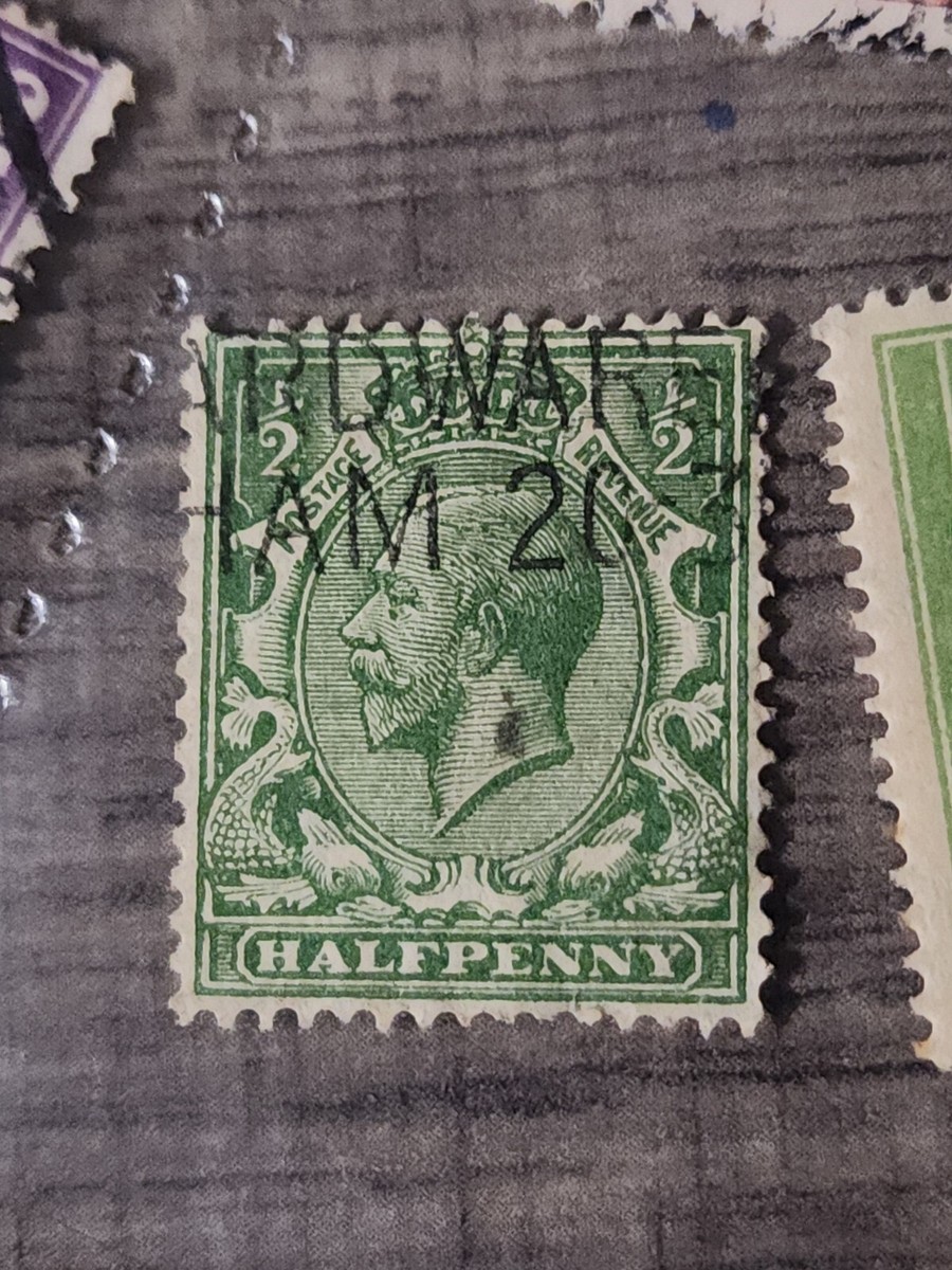 Postage Revenue Foreign 1/2 Half Penny Green Stamp Used - #A183 | eBay