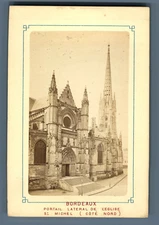 France, Bordeaux, Portail Latéral de l'Eglise St. Michel  Vintage albumen p