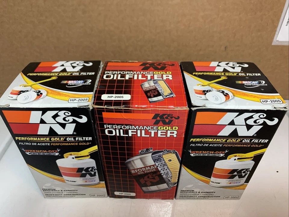 (3) K&N HP-2005 Wrench-OFF Performance Gold Oil Filter, VW Audi Ford Ibiza - Image 3 of 4