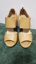 Jimmy Choo "Lagoon" Nude Patent Leather Heels, Size 36