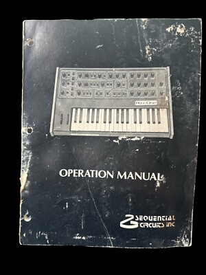 Sequential Circuits Inc Pro One 1982 Operation Manual - Original, No Photocopy
