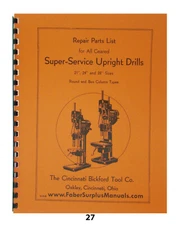 Cincinnati Bickford Super Service Drill 21", 24", & 28" Repair Parts Manual *27