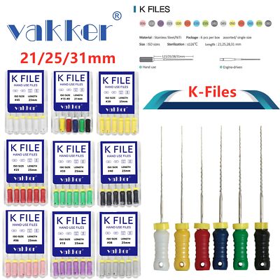 Dental Endodontic K Files Root Canal Hand Use K-Files 31/25/21mm Reamer