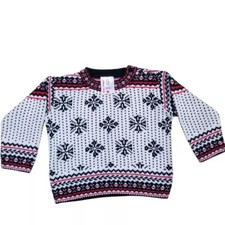Hanna Andersson Sweater Sz 80 Nordic Fair Isle Holiday Snowflake 18-24 Months