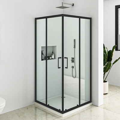 Duschabtrennung Schiebetür 90x90 Eckeinstieg Duschkabine Dusche Glas Duschwand