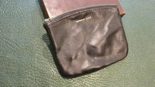 LEATHER POUCH Calfskin Vintage ZIPPERED LEATHER UTILITY POUCH New Leathergoods