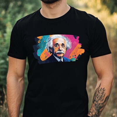 T-Shirt Herren Albert Einstein Motiv Baumwolle Größe XS bis 5XL