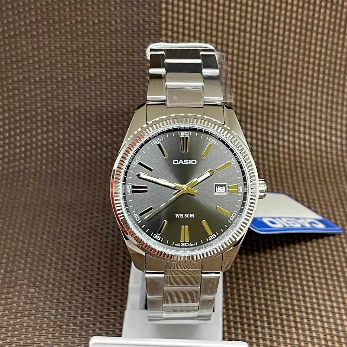 Casio MTP 1302D 1A2 Enticer Series Analog Stainless Steel Black Dial Men s Watch