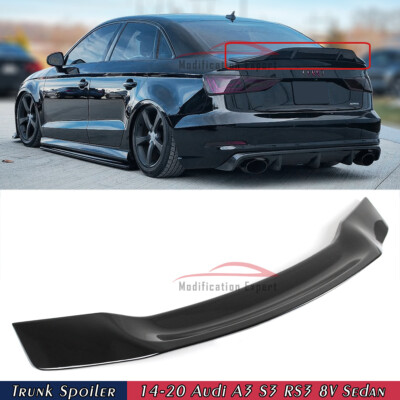V STYLE REAR Trunk Spoiler Wing For 2014-2020 Audi A3 S3 Rs3 Sedan