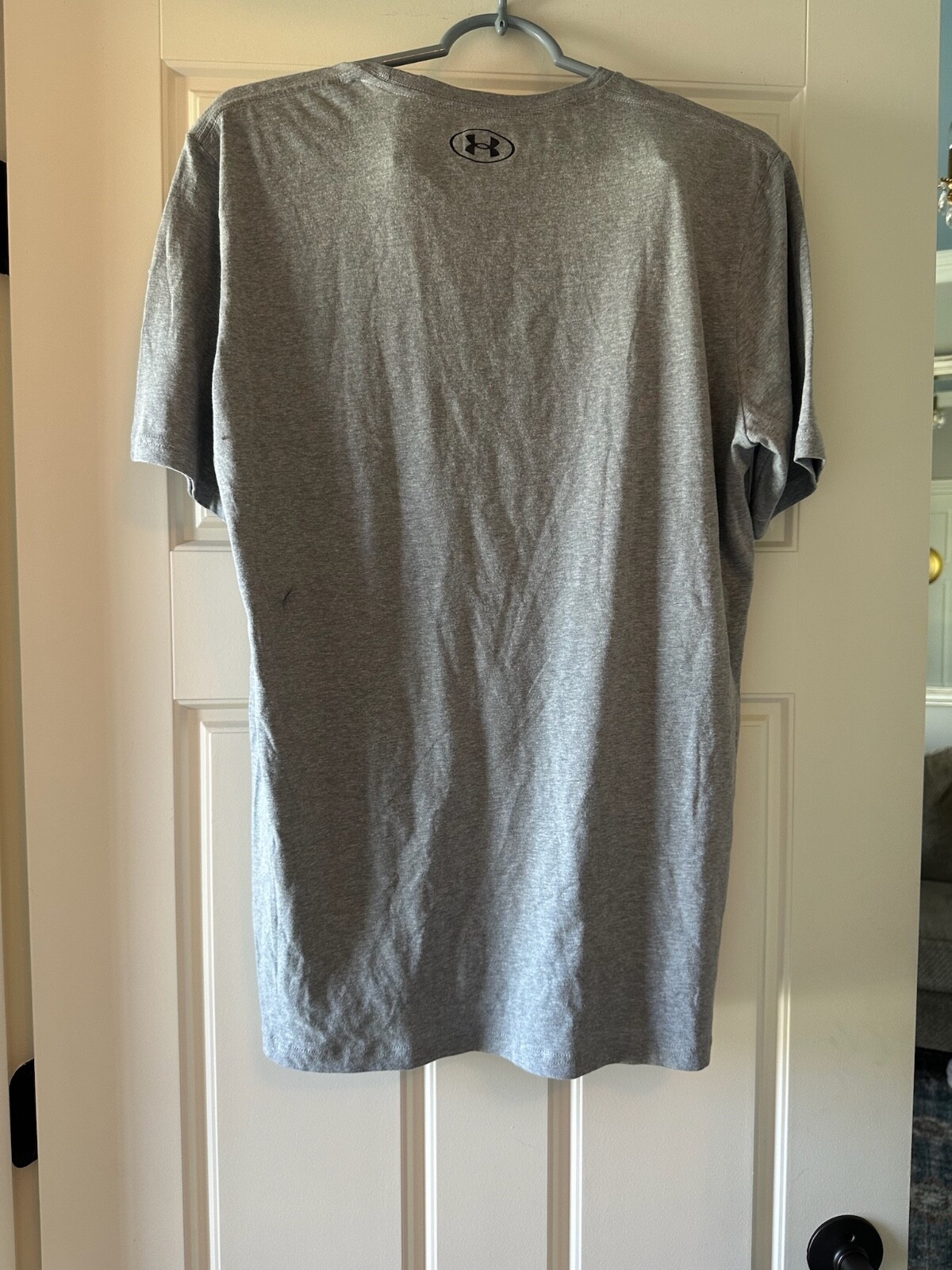 Men's Under Armour Baseball Script SS T Shirt Gray Size Medium NWT