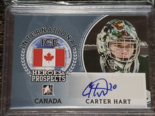 2016-17 Heroes & Prospects CARTER HART PLATINUM International Ice AUTO! #II-CH1