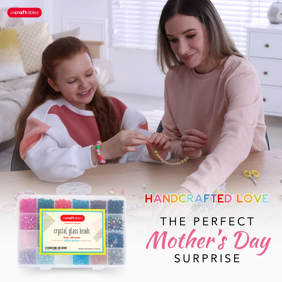 Crystal Glass Beads 24 Colors 1200pcs 6mm for DIY Jewelry Making by Incraftables - Image 3 of 4