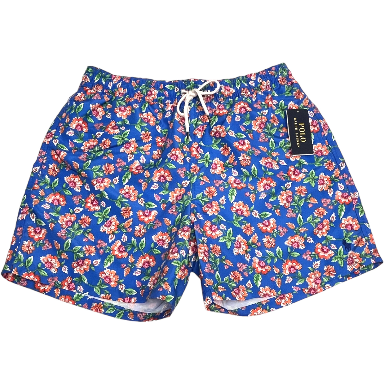 Polo Ralph Lauren Blue Swim Trunk Floral Board Short Blue Orange Green $110
