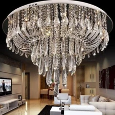 Elegant Modern LED K9 Crystal Ceiling Fixture Lamp Chandelier Bedroom Lighting