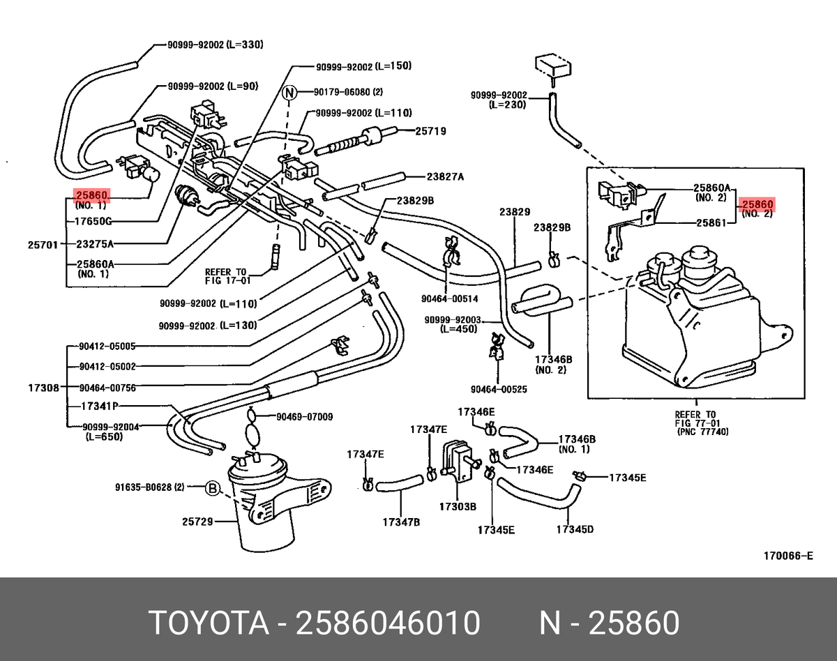 車部品 Genuine OE Valve Assembly Vacuum 2586046010 for Toyota 25860-46010