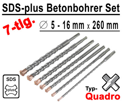 SDS-plus Betonbohrer Set 7/9x Bohrer Steinbohrer Bohrerset
