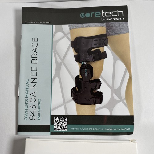 Coretech Vive Health Knee Brace Left Black 843 0A Adjustable Size Brand New Tags - Picture 7 of 15