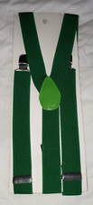 Suspenders Men Or Women Y-Shape Back Clip On Elastic Adjust Bright Green Color