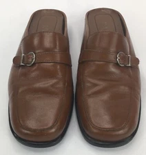 Bass Women’s Size 6.5M Mules Clogs Slip On Brown Leather Made In Brazil. EUC!