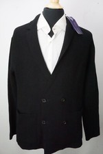 Ralph Lauren Purple Label RLPL Riviera Wool Black Shawl Cardigan Jacket XL NEW