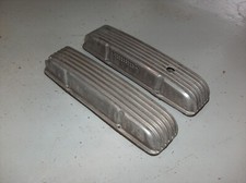 Vintage Cal Custom Sb Chevy 6 Finned Aluminum Valve Covers 40-2000 Cracked