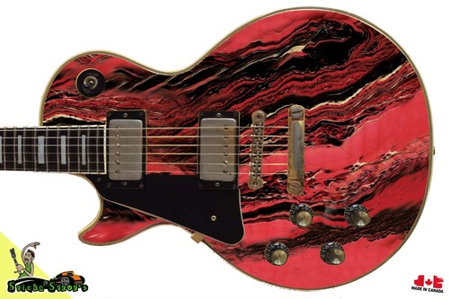 Guitar Skin Wrap Axe Reface - 80er rot schwarz Bowlingkugel Marmor 183 - Bild 4 von 71