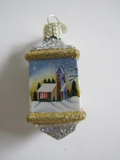 Merck Family Old-World Christmas Inside Art Painted Glass Church Scene Ornament