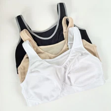 Women's High Impact Sports Bra Full Coverage Wirefree Non Padded Workout Bra A-H