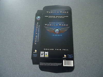 Tabula Rasa Empty Display Box  NEW  PC     No Game - Display Box Only