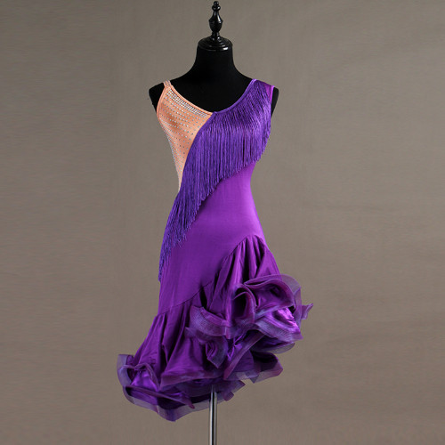 2023 Nuevo Vestido de Baile Latino Borla Mujer Competición Uniforme Verano