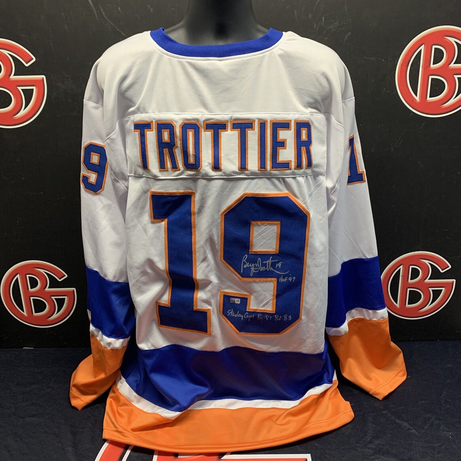 Bryan Trottier Autographed Signed White Islanders Jersey Inscribed Steiner