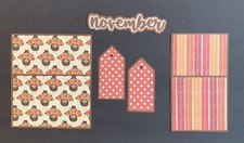  2556 NOVEMBER PREMADE SCRAPBOOK MAT  TITLE SET THANKSGIVING EPHEMERA - TONYA