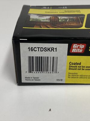 Grip-Rite 16D Vinyl Coated Sinker Nails – 3-1/4” X 0.131” Smooth Shank, 1 Lb Box, Approx. 64 Nails, For Framing & Sheathing