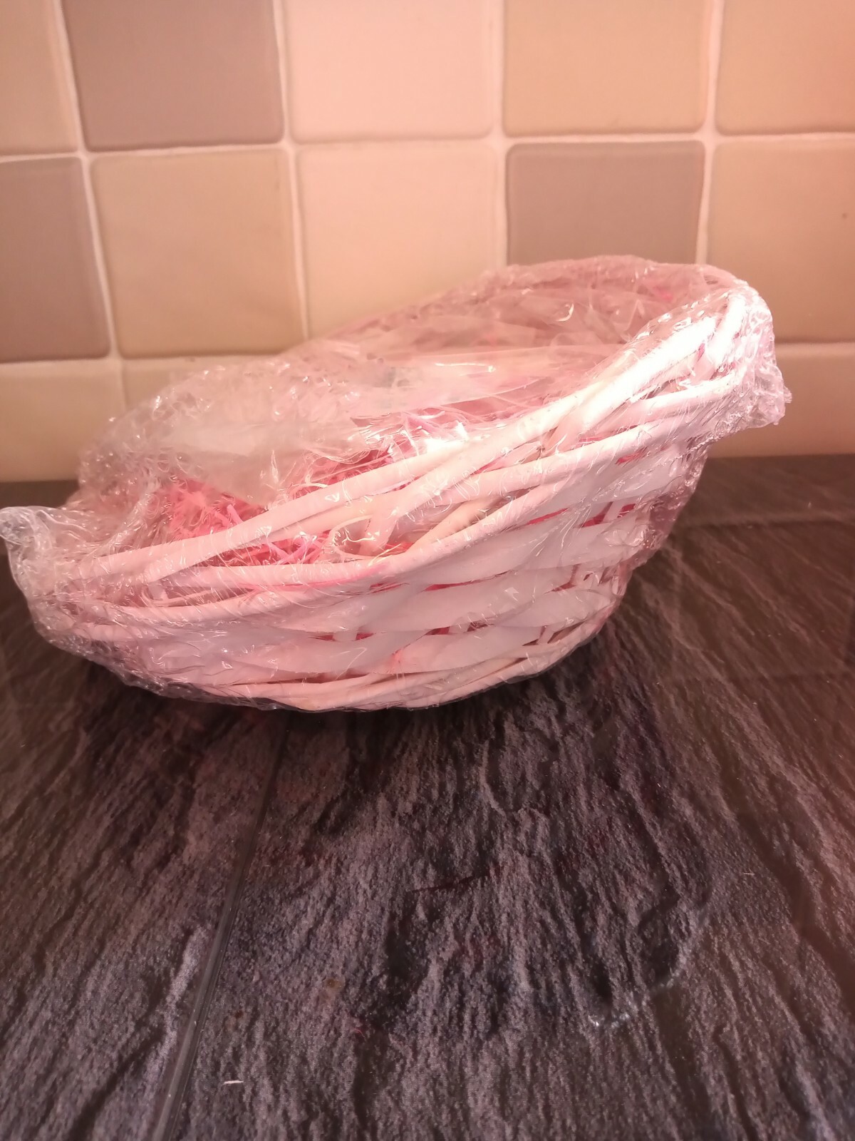DIY HAMPER KIT OVAL PINK SLOPED 31x22x10cm MOTHERS DAY, EASTER, GIFT SET BASKET