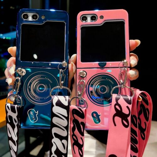 For Samsung Galaxy Z Flip 5/4/3 Luxury Carry Crossbody Shoulder Strap TPU Case - Picture 6 of 20