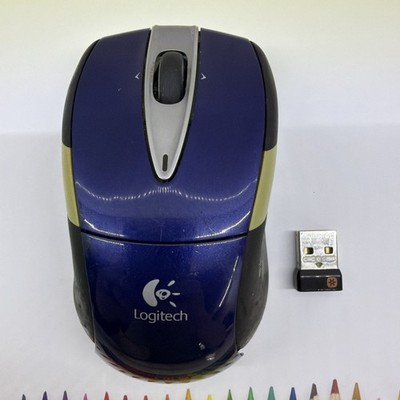 Logitech M525 Wireless Mouse Blue TESTED WORKING USB DONGLE