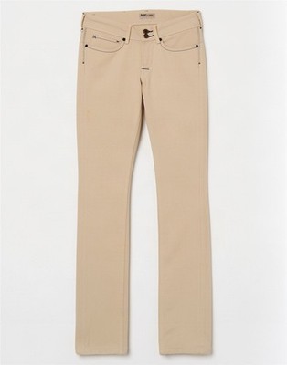 Lee Damen Amy Slim Jeans W27 L33 Off White Baumwolle AA05
