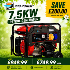 Image of 7.5KW Petrol Generator 25-Litre Fuel Capacity 10 Hours of Continuous Operation