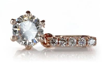Zierlicher Anhänger 1 Brillant 0,29 ct H/VVS2 585 Rosegold IGI [BRORS 20389] - Bild 1 von 4