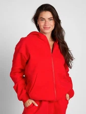 Comfrt Travel Essentials Zip Hoodie Crimson XS - Viral on Tiktok