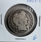 1907 D 50c Barber Half Dollar  SILVER - RAW - Good  Original Coin Free Shipping
