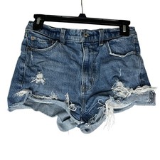 Abercrombie  Fitch The Mom Shorts High Rise Distressed Shorts 25