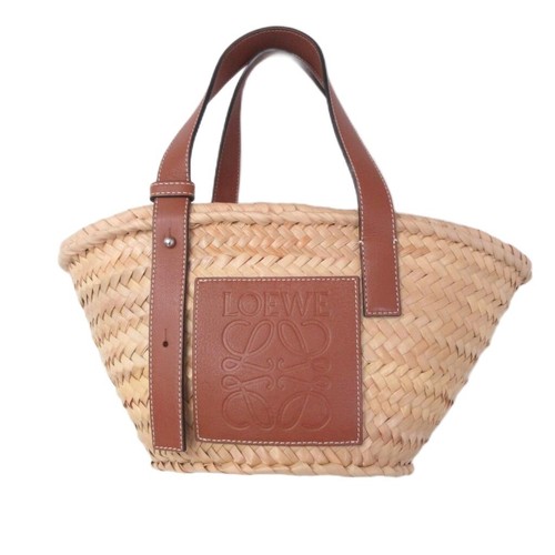 LOEWE Anagram Basket Bag Handbag Small 262121 Made in Spain Color Block Logo Bro