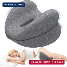 Knee Pillow for Side Sleepers, Memory Foam Leg Pillow with Washable Cover, Knee