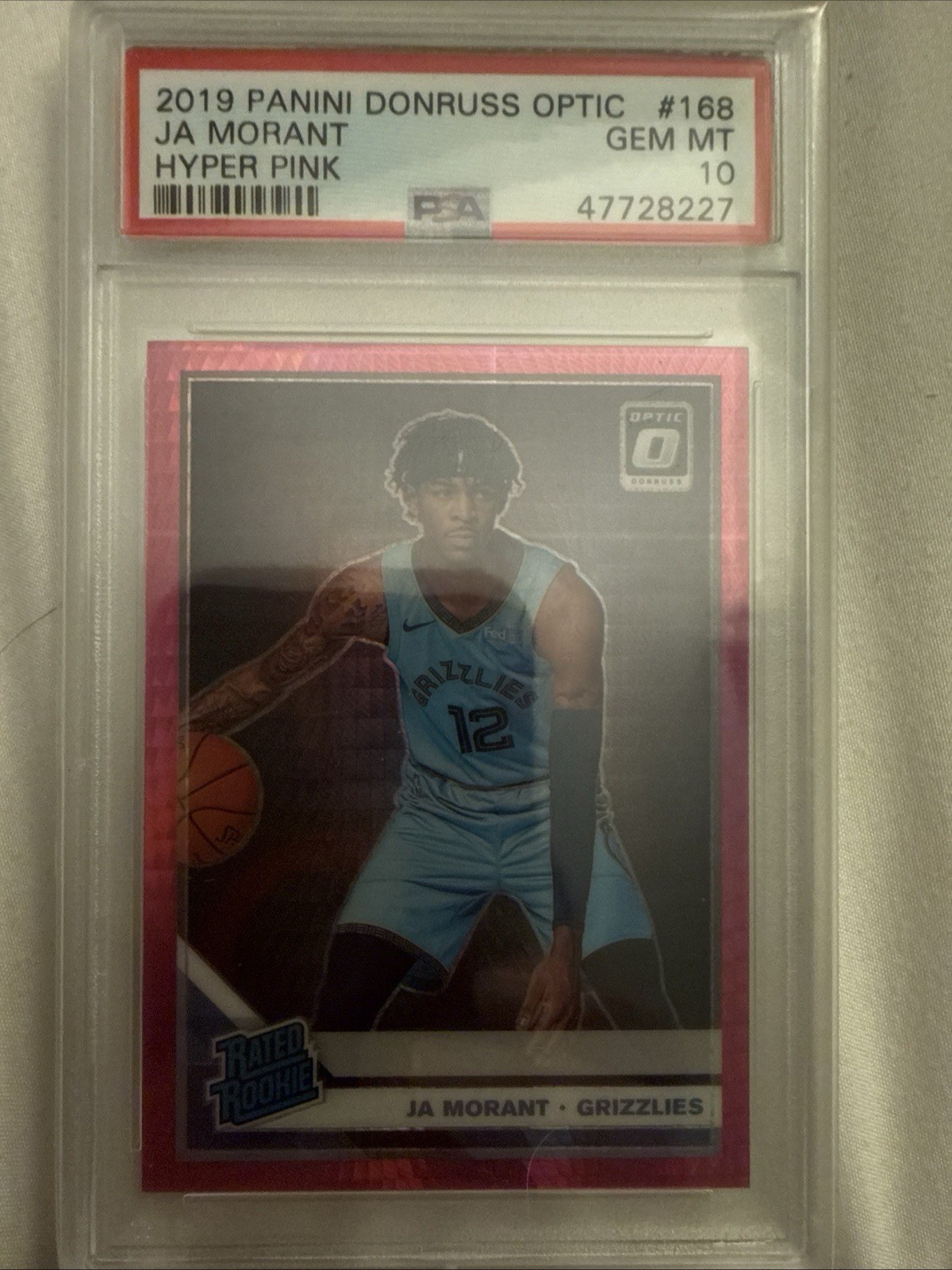 2019-20 Donruss Optic Ja Morant #168 Hyper Pink PSA 10 Rated Rookie RC